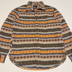 J. Crew Fair Isle Work-shirt Wool Blend Size Medium